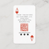 Unieke Ace Hearts Vastgoedmakelaar QR Code Visitekaartje (Achterkant)