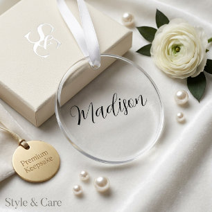 Unieke Acrylcirkelornament met Uw Naam Ornament