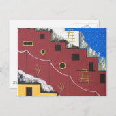 Unieke Adobe Southwest Desert Folk Art Briefkaart (Voorkant / Achterkant)