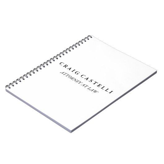 Unieke advocaat zwart wit bedrijf notitieboek (Linkerzijde)