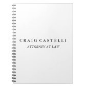 Unieke advocaat zwart wit bedrijf notitieboek (Voorkant)