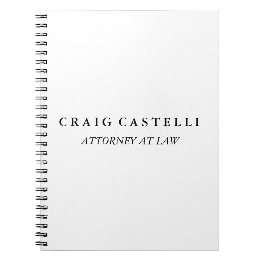 Unieke advocaat zwart wit bedrijf notitieboek (Voorkant)
