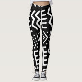 Unieke African Blue Bogolan Leggings (Voorkant)