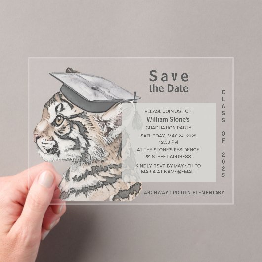 Unieke afstudeerfeest Save the Date Uitnodiging (Insitu (Draagbaar))