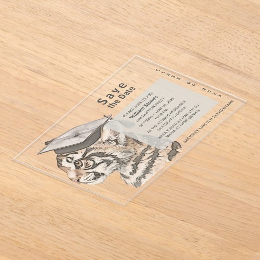 Unieke afstudeerfeest Save the Date Uitnodiging (Laagn)