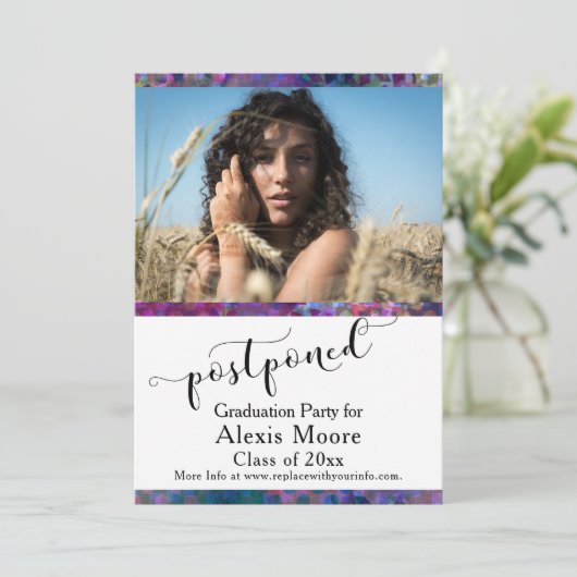 Unieke afstudeerfeest uitgesteld fotokaart kaart (Staand voorkant)