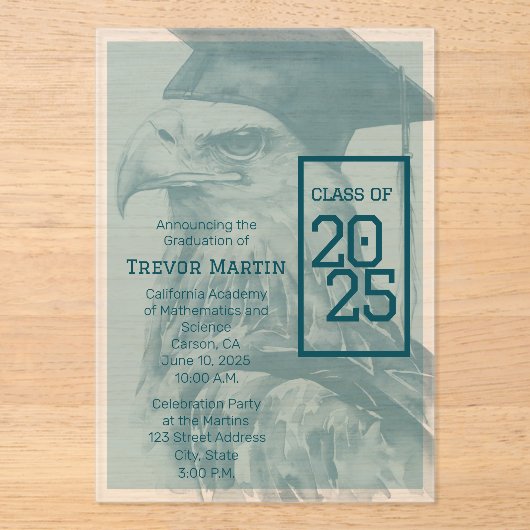 Unieke Afstuderen Aankondiging Acryluitnodiging (Voorkant)