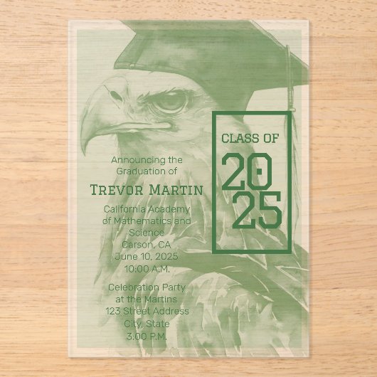 Unieke Afstuderen Aankondiging Acryluitnodiging (Voorkant)
