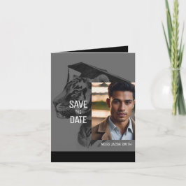 Unieke Afstuderen aankondiging gevouwen fotokaart