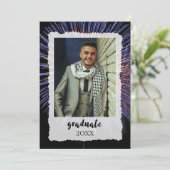 Unieke Afstuderen Aankondiging Vuurwerk w/foto (Staand voorkant)