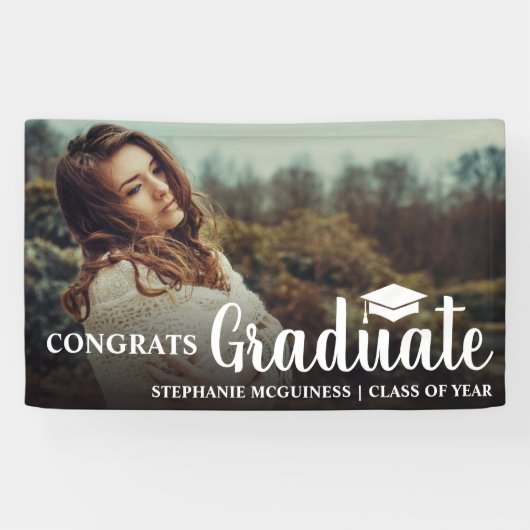 Unieke Afstuderen Afstuderen Gefeliciteerd met fot Spandoek (Horizontaal)
