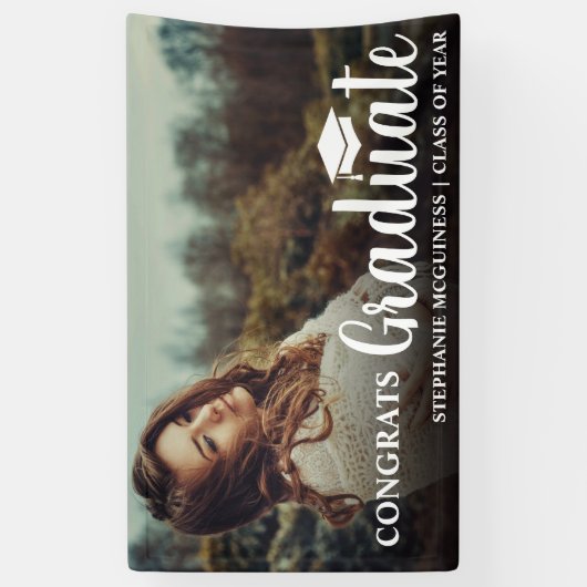 Unieke Afstuderen Afstuderen Gefeliciteerd met fot Spandoek (Verticaal)