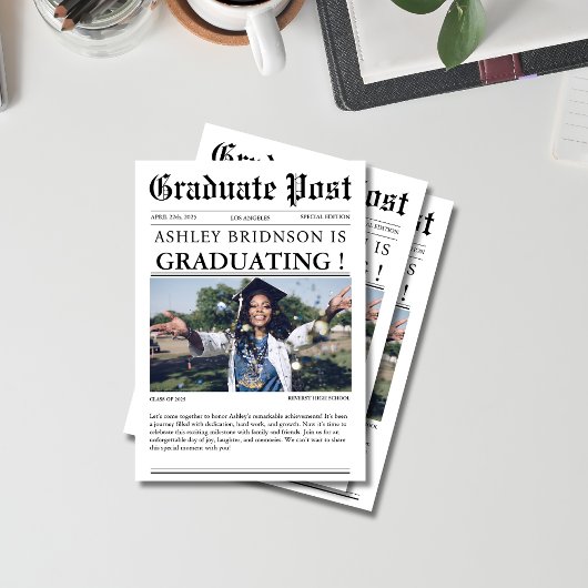 Unieke Afstuderen krant High School foto Kaart