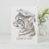 Unieke Afstuderen Tiger QR Code Uitnodiging (Staand voorkant)