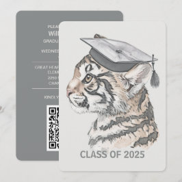 Unieke Afstuderen Tiger QR Code Uitnodiging