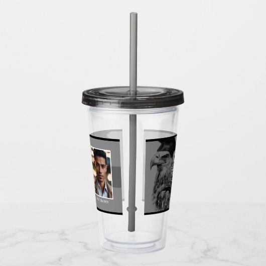 Unieke Afstuderen Twee Foto Drinkware Acryl Drinkbeker (Rechts)