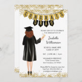 Unieke Afstuderen Uitnodiging Rood haar (Voorkant / Achterkant)