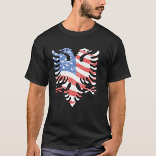 Unieke Albanese Amerikaanse vlag Albanië Amerika P T-shirt