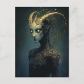 Unieke alien met stralende ogen briefkaart (Voorkant)