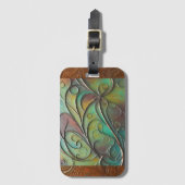 Unieke ambachtelijke patina lederen look bagagelab bagagelabel (Voorkant (verticaal))