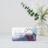 Unieke Amerikaanse Abstracte monogram Eagle Blue Visitekaartje (Staand voorkant)