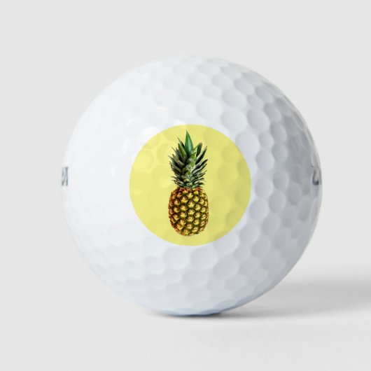 Unieke ananasprint golfbalset cadeau idee golfballen (Voorkant)