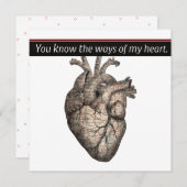 Unieke Anatomische Hart/Kaart Tekening Valentijn 5 Feestdagenkaart (Voorkant / Achterkant)