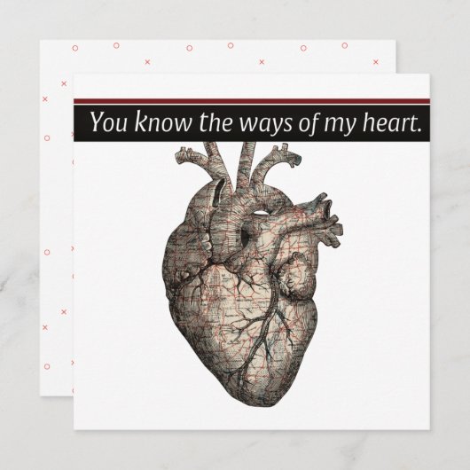 Unieke Anatomische Hart/Kaart Tekening Valentijn 5 Feestdagenkaart (Voorkant / Achterkant)