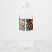 Unieke Anemoon Bloem Winter Bruiloft Waterfles Etiket (Achterkant)