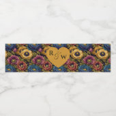 Unieke Anemoon Bloem Winter Bruiloft Waterfles Etiket (Enkel label)