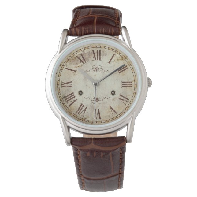 Unieke Antiek Romeinse cijfers  rustiek Horloge (Voorkant)