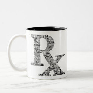 Unieke Apotheek Rx Tweekleurige Koffiemok