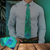 Unieke Aqua Green Blue Monogram Stropdas