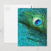 Unieke Aqua Peacock Briefkaart (Voorkant / Achterkant)