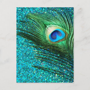 Unieke Aqua Peacock Briefkaart