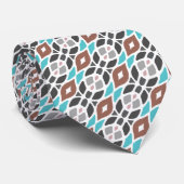 Unieke Aqua Turquoise Blauwgroen Blauw Grijs Bruin Stropdas (Opgerold)