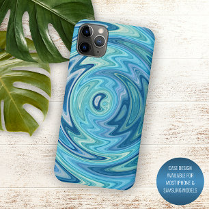 Unieke Aqua Turquoise Blue Violet Summer Swirl Art Case-Mate iPhone Case
