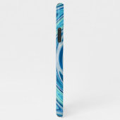 Unieke Aqua Turquoise Blue Violet Summer Swirl Art iPhone Hoesje (Rechterkant)