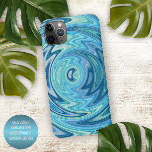 Unieke Aqua Turquoise Blue Violet Summer Swirl Art iPhone 11Pro Max Hoesje