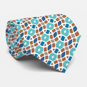 Unieke Aqua Turquoise Teal Blauwe Grijs Bruine Tri Stropdas