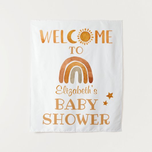 Unieke aquarel boho welkomstbord wandkleed (Voorkant)