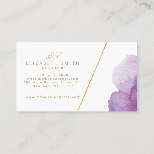 Unieke aquarel Modern  Visitekaartje (Achterkant)