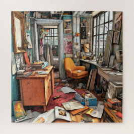Unieke Aquarel Retro Vintage Kleurrijke Kamer Legpuzzel
