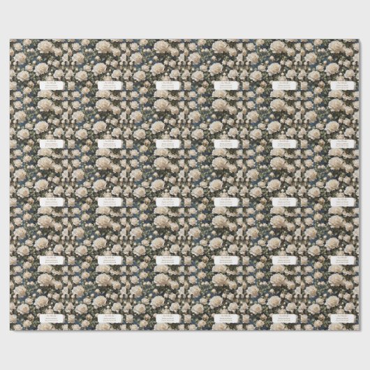 Unieke Aquarel Witte Rozen Bruiloft  Cadeaupapier (Vlak)