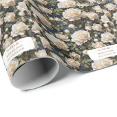 Unieke Aquarel Witte Rozen Bruiloft  Cadeaupapier (Rol Hoek)