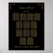 Unieke Art Deco Great Gatsby Wedding Seding Chart Poster (Voorkant)