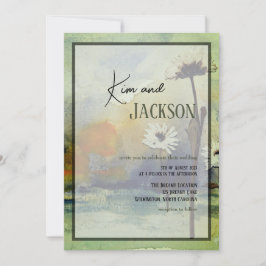 Unieke Art Flower bruiloft uitnodiging