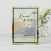 Unieke Art Flower bruiloft uitnodiging (Staand voorkant)