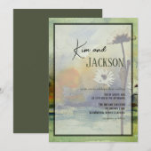 Unieke Art Flower bruiloft uitnodiging (Voorkant / Achterkant)