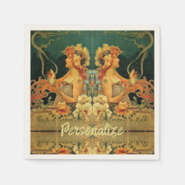 Unieke art nouveau chocoladedrankreclame servet